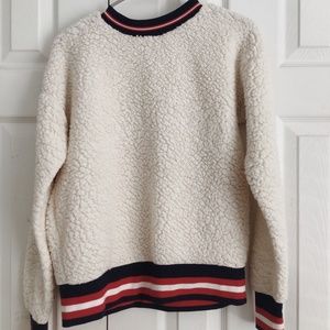 fluffy pull over crew neck